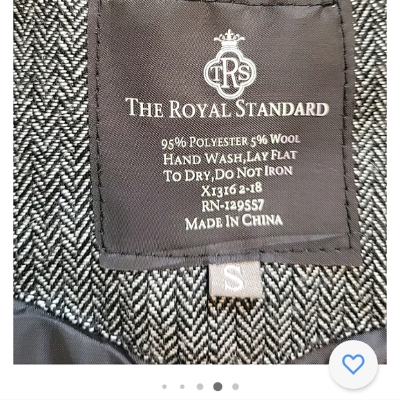 The Royal Standard Herringbone Women's Gray Size S With 2 front pockets and Zip - Picture 4 of 5
